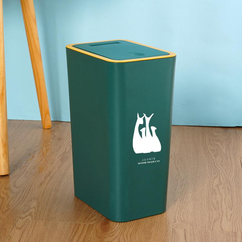 Living Room Bathroom With Lid Press Corner Trash Bin - Pacisia