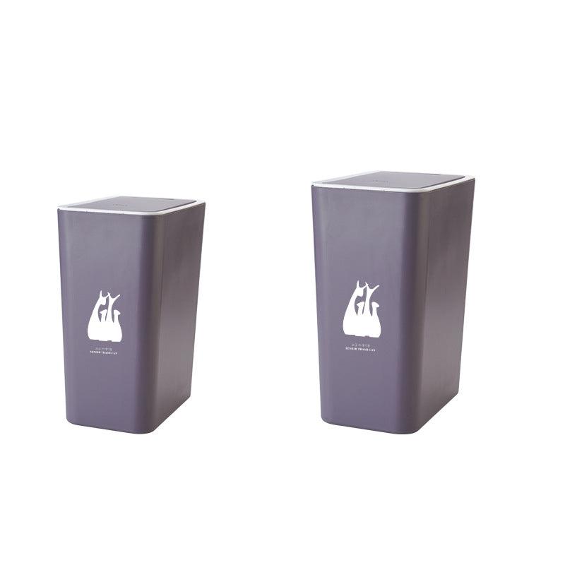 Living Room Bathroom With Lid Press Corner Trash Bin - Pacisia