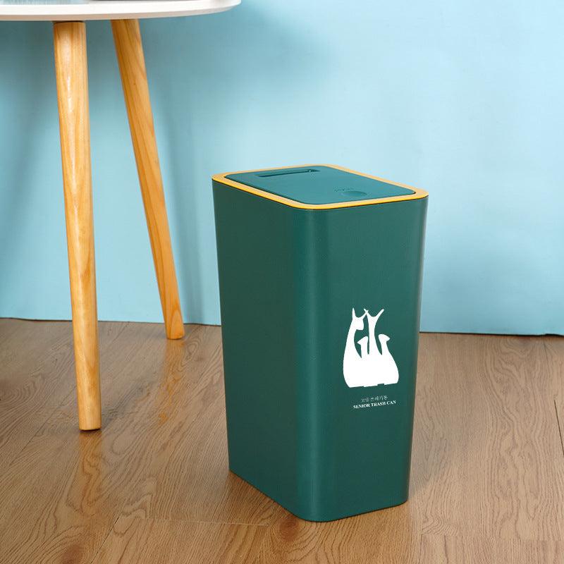 Living Room Bathroom With Lid Press Corner Trash Bin - Pacisia