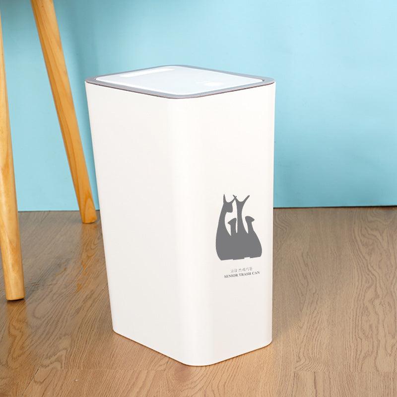 Living Room Bathroom With Lid Press Corner Trash Bin - Pacisia