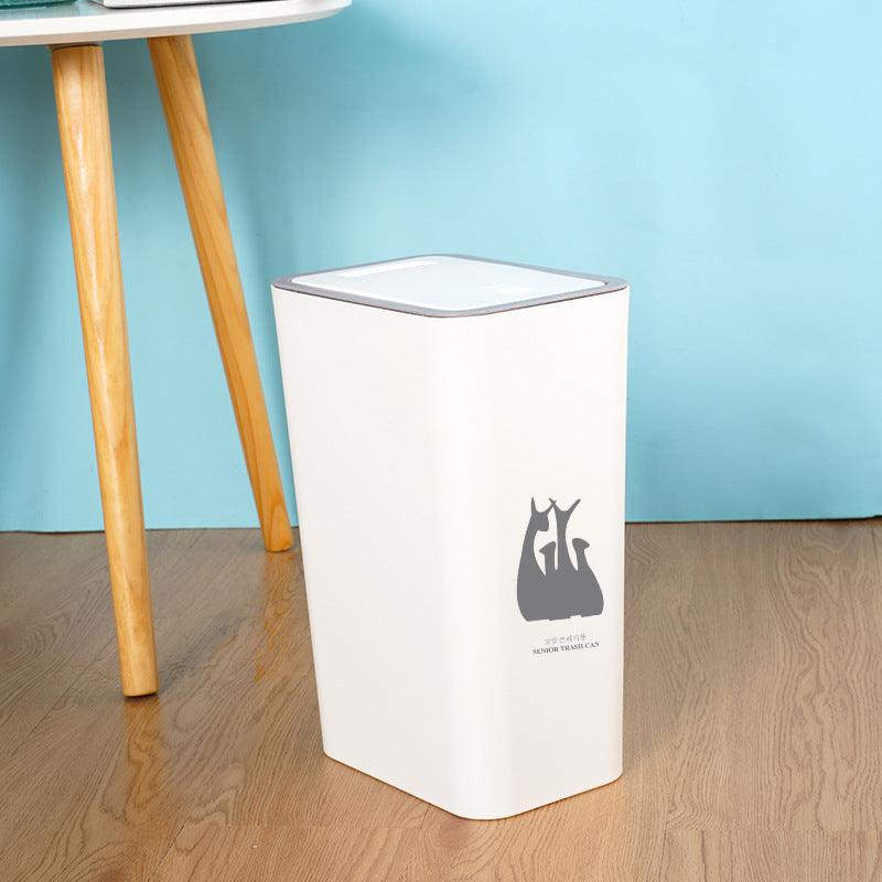 Living Room Bathroom With Lid Press Corner Trash Bin - Pacisia