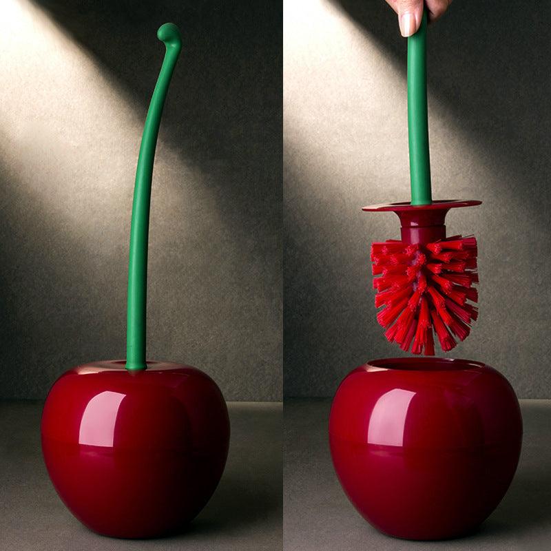 Long Handle Soft Hair Household Toilet Brush Cherry Toilet Brush Daily Necessities Creative Plastic Cleaning Brush Toilet Brush Set - Pacisia