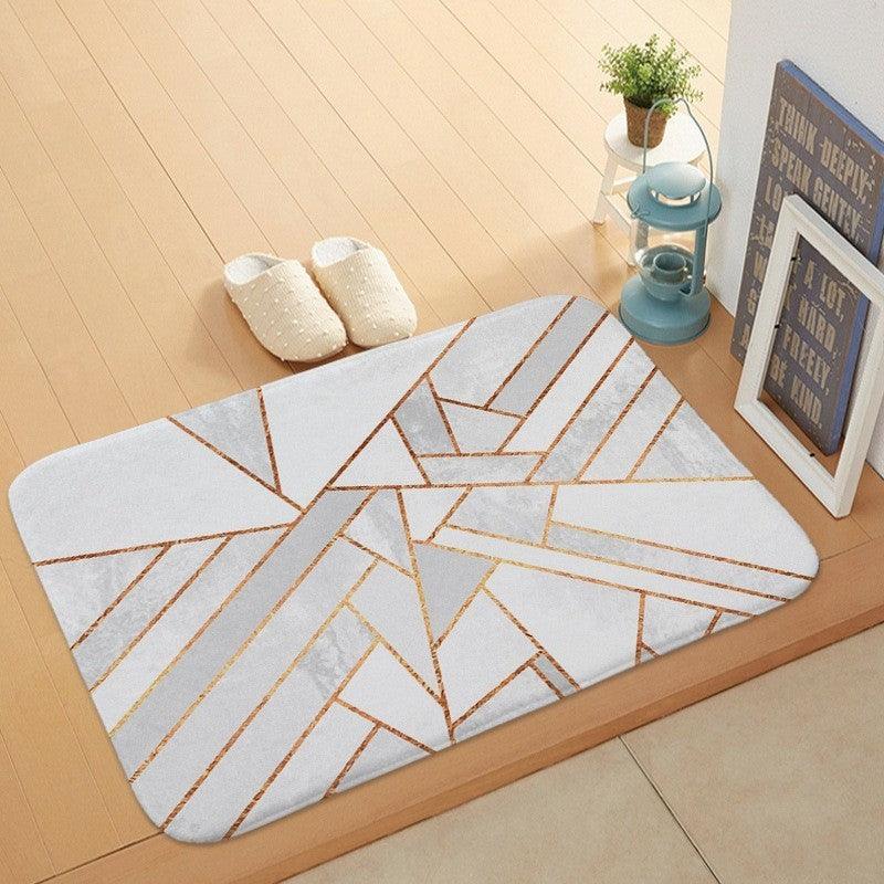 Marble Coral Velvet Door Mat Floor Mat Bathroom Anti-Skid - Pacisia