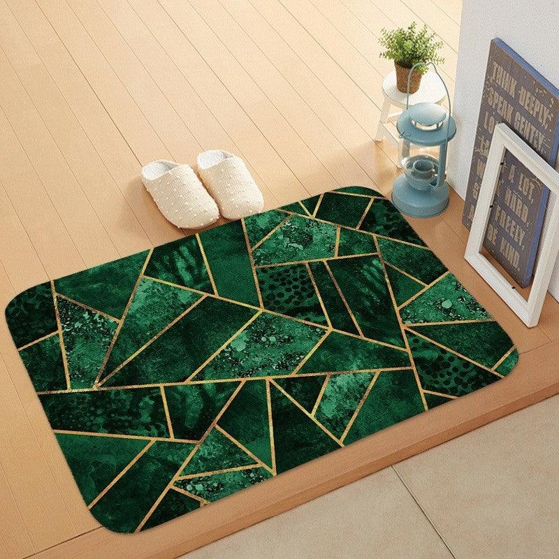 Marble Coral Velvet Door Mat Floor Mat Bathroom Anti-Skid - Pacisia
