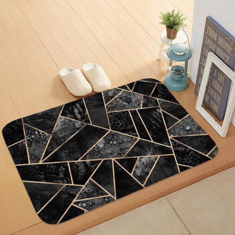 Marble Coral Velvet Door Mat Floor Mat Bathroom Anti-Skid - Pacisia