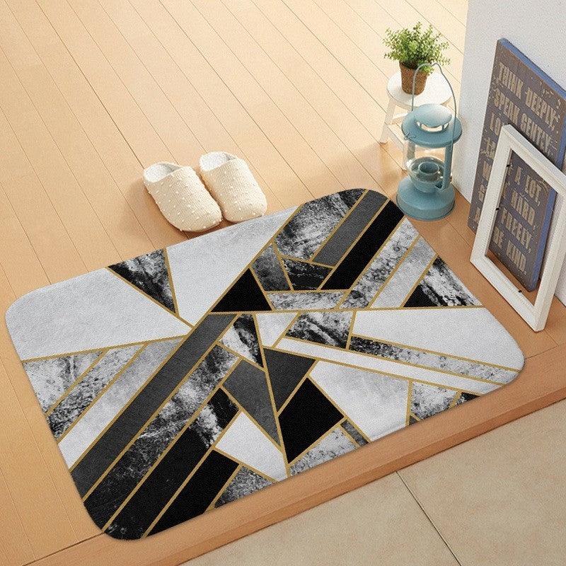 Marble Coral Velvet Door Mat Floor Mat Bathroom Anti-Skid - Pacisia