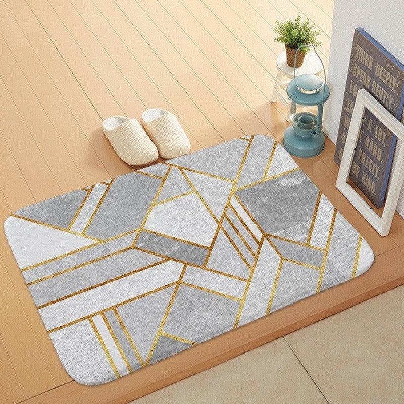 Marble Coral Velvet Door Mat Floor Mat Bathroom Anti-Skid - Pacisia