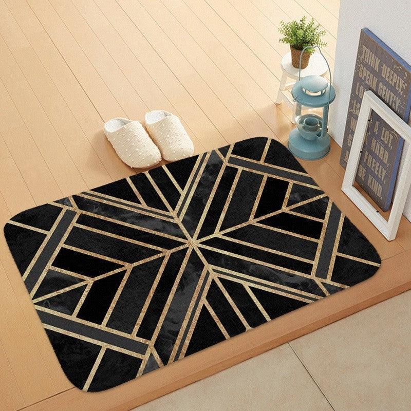 Marble Coral Velvet Door Mat Floor Mat Bathroom Anti-Skid - Pacisia