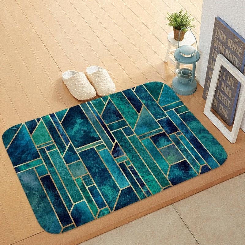 Marble Coral Velvet Door Mat Floor Mat Bathroom Anti-Skid - Pacisia