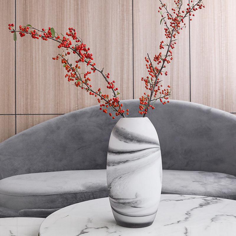 Marble Texture Ink Chinese Painting Style Vase - Pacisia