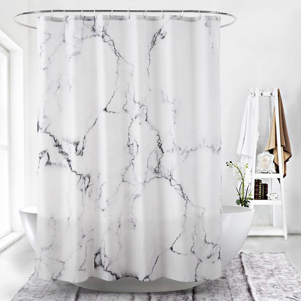 Marbled Polyester Waterproof Shower Curtain - Pacisia