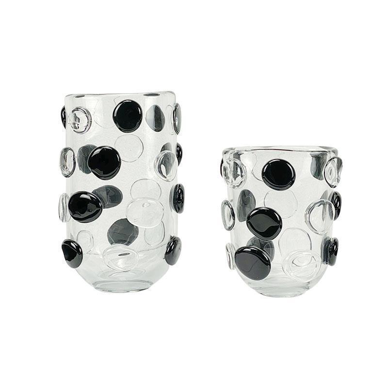 Modern And Simple Hand-made Black And White Light Luxury Glass Vase - Pacisia