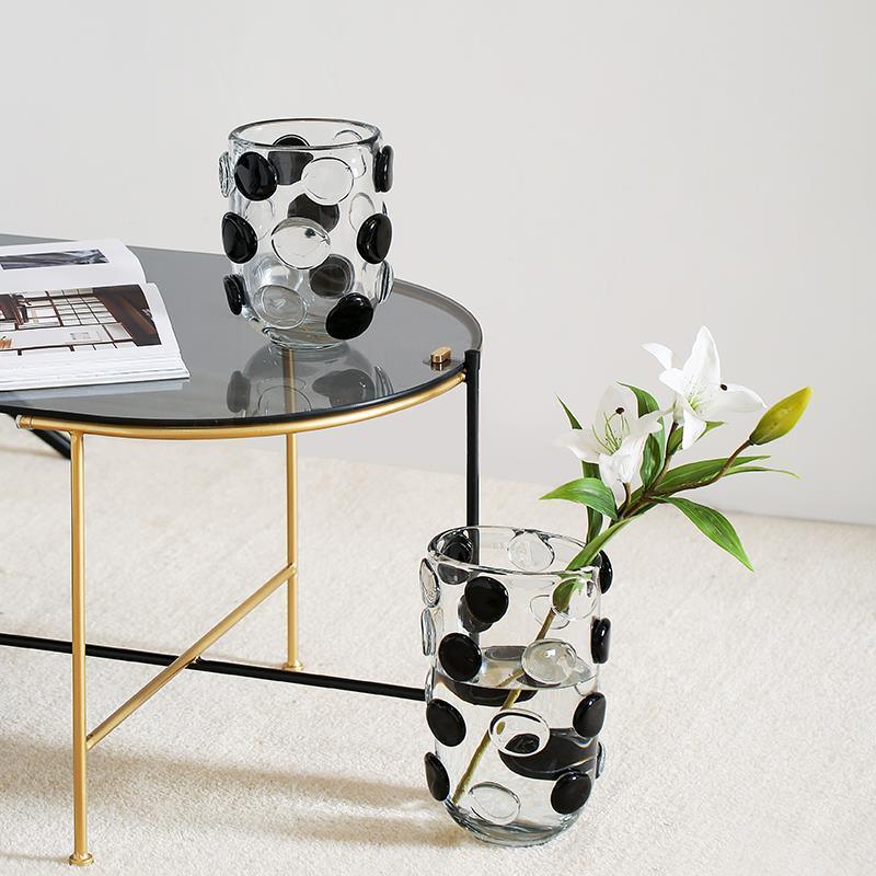 Modern And Simple Hand-made Black And White Light Luxury Glass Vase - Pacisia