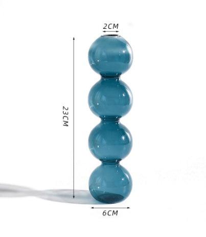 Modern Glass Bubble Vase Art Colored Transparent Small Bottle Decorative Flower Pot - Pacisia