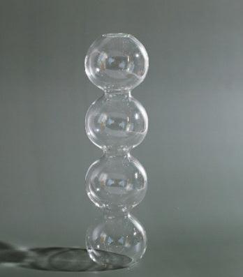 Modern Glass Bubble Vase Art Colored Transparent Small Bottle Decorative Flower Pot - Pacisia