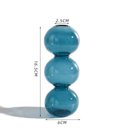 Modern Glass Bubble Vase Art Colored Transparent Small Bottle Decorative Flower Pot - Pacisia