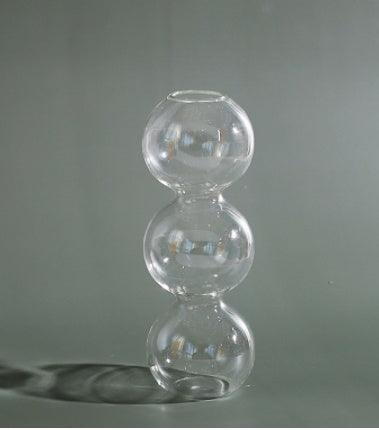 Modern Glass Bubble Vase Art Colored Transparent Small Bottle Decorative Flower Pot - Pacisia