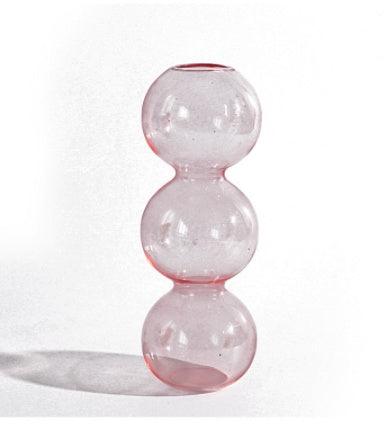 Modern Glass Bubble Vase Art Colored Transparent Small Bottle Decorative Flower Pot - Pacisia