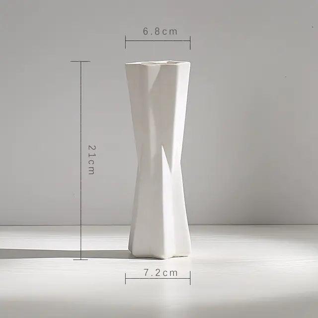 Modern Minimalist White Hemp Rope Ceramic Vase - Pacisia