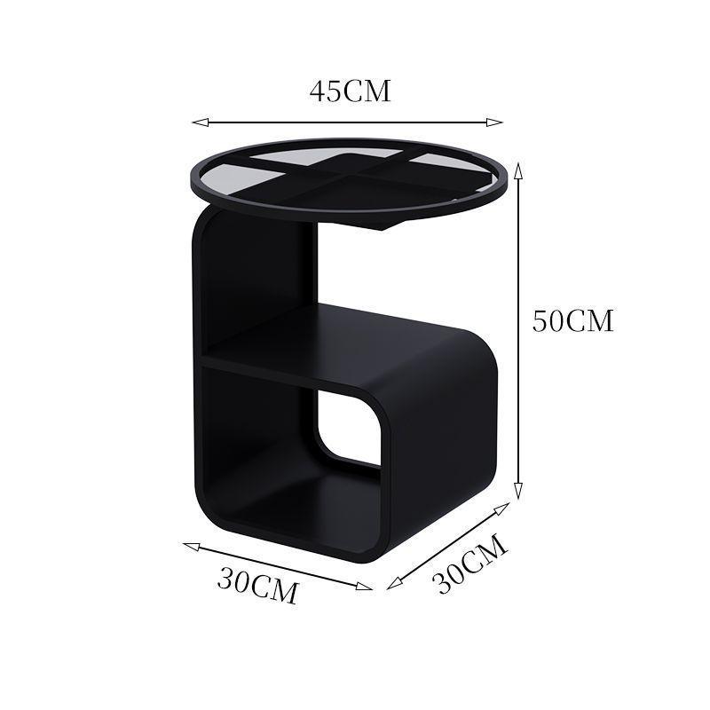 Modern Round Tempered Glass Sofa Side Table - Pacisia