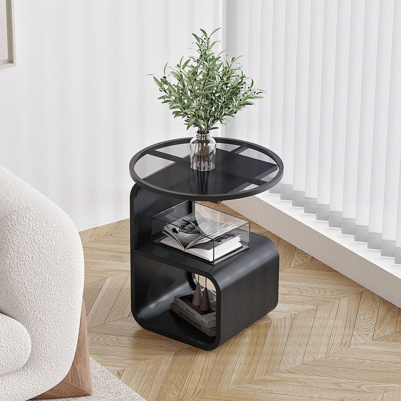Modern Round Tempered Glass Sofa Side Table - Pacisia