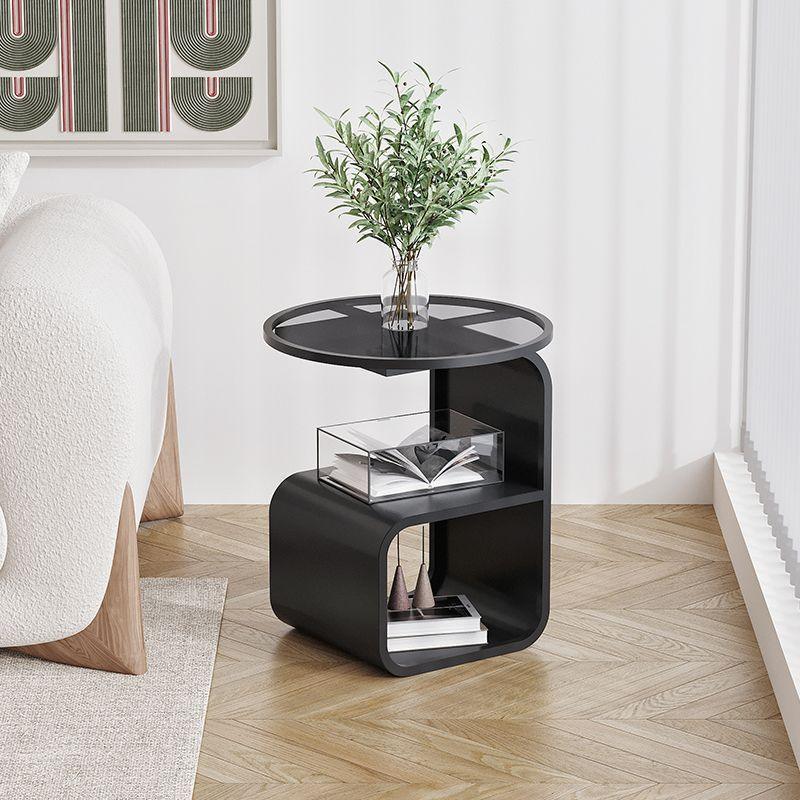 Modern Round Tempered Glass Sofa Side Table - Pacisia