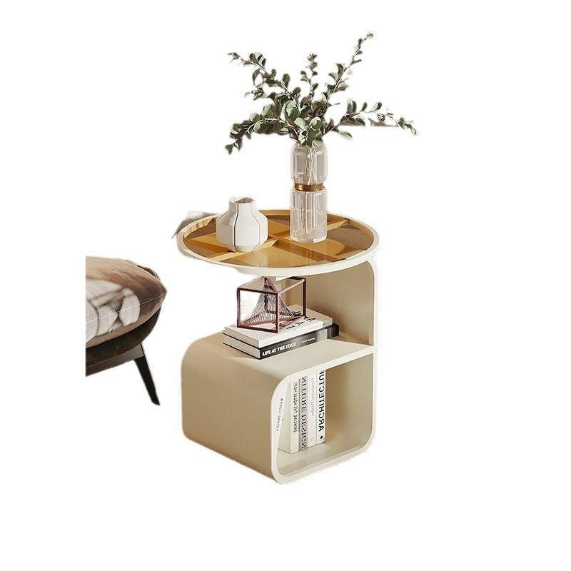 Modern Round Tempered Glass Sofa Side Table - Pacisia
