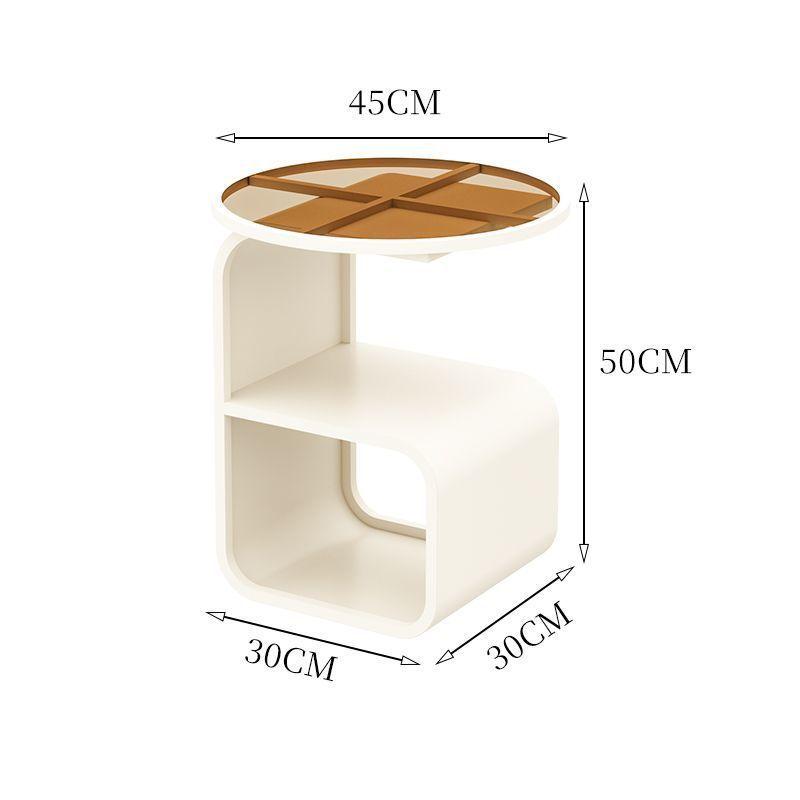 Modern Round Tempered Glass Sofa Side Table - Pacisia