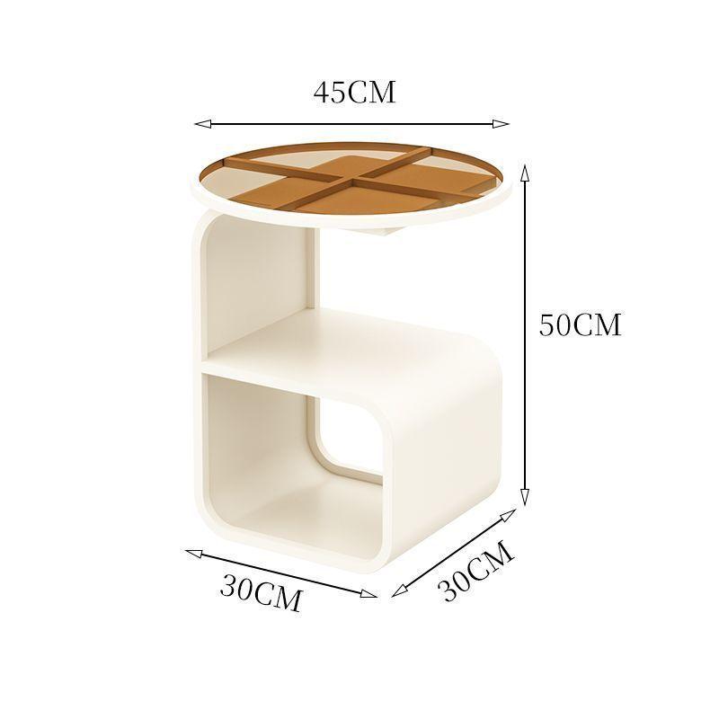 Modern Round Tempered Glass Sofa Side Table - Pacisia