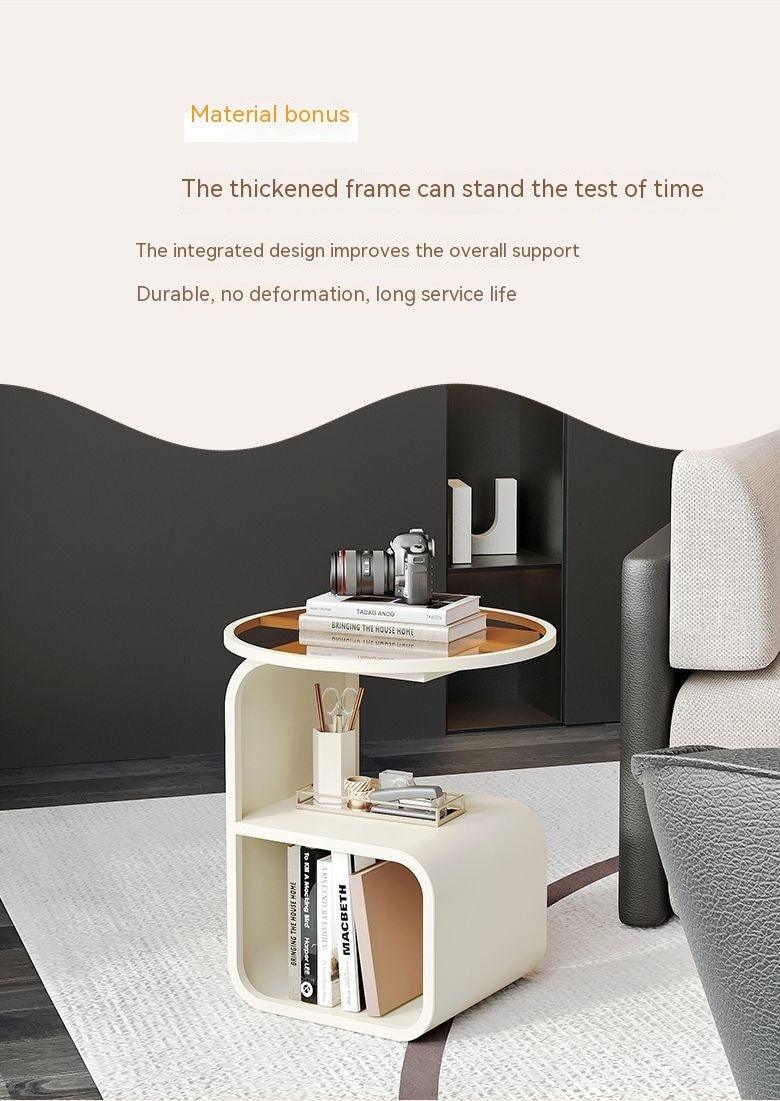 Modern Round Tempered Glass Sofa Side Table - Pacisia