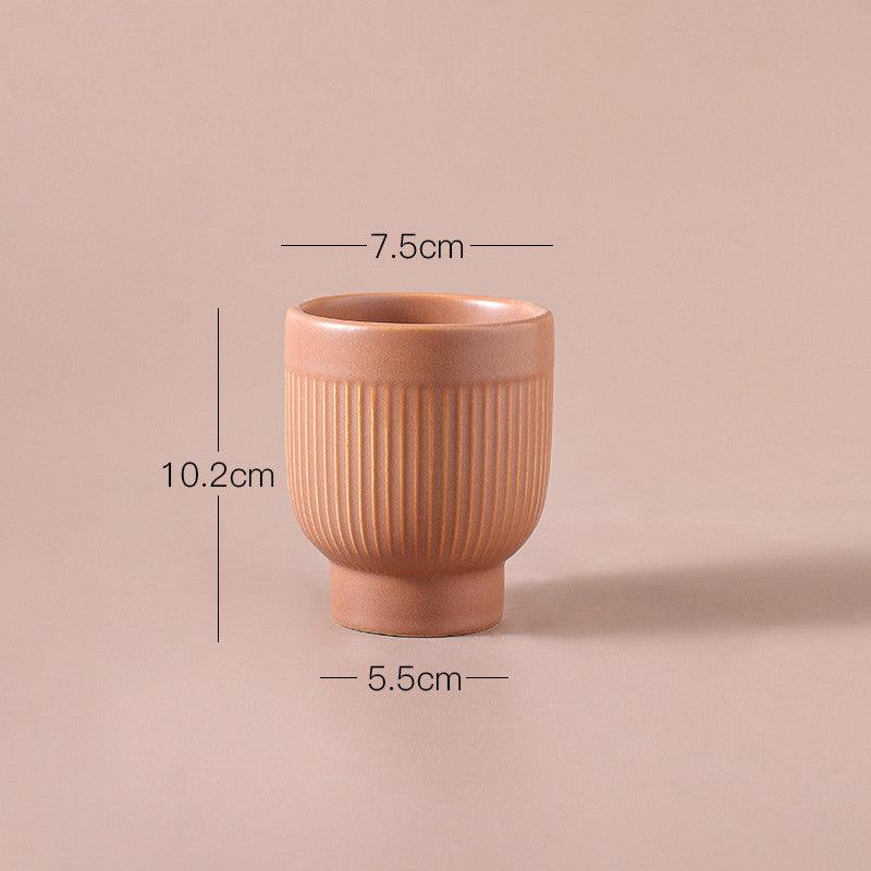 Morandi Ceramic Flowerpot Vase Home Decoration Ornaments - Pacisia