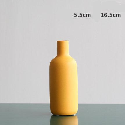 Morandi Color Nordic Style Creative Ceramic Dry Flower Vase Living Room Flower - Pacisia