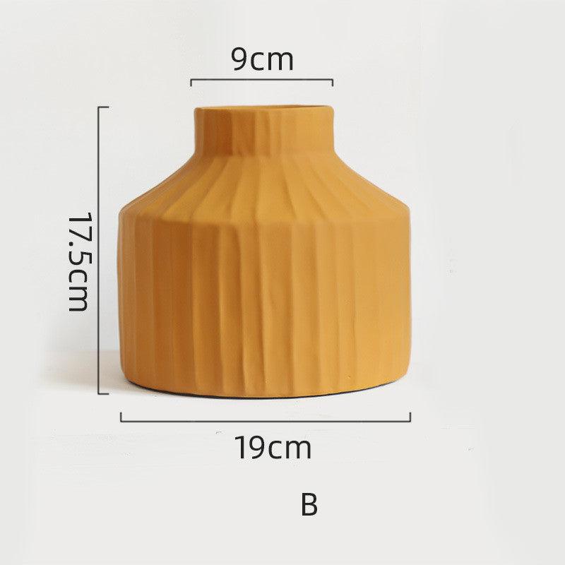 Morandi Color Nordic Style Creative Ceramic Dry Flower Vase Living Room Flower - Pacisia
