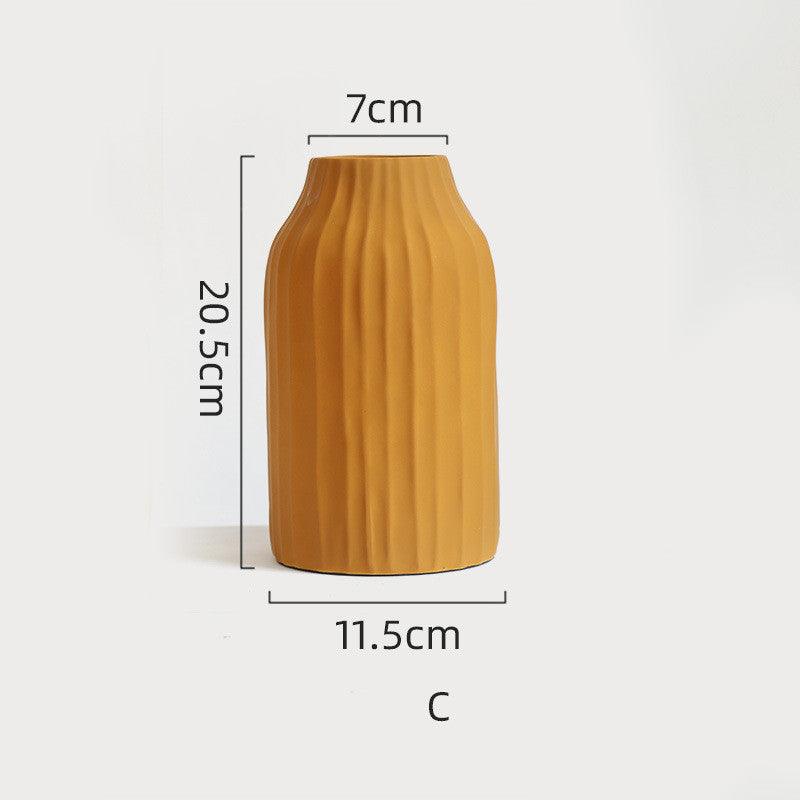 Morandi Color Nordic Style Creative Ceramic Dry Flower Vase Living Room Flower - Pacisia