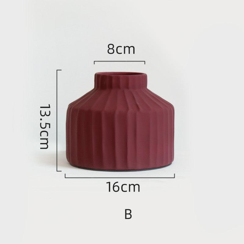 Morandi Color Nordic Style Creative Ceramic Dry Flower Vase Living Room Flower - Pacisia