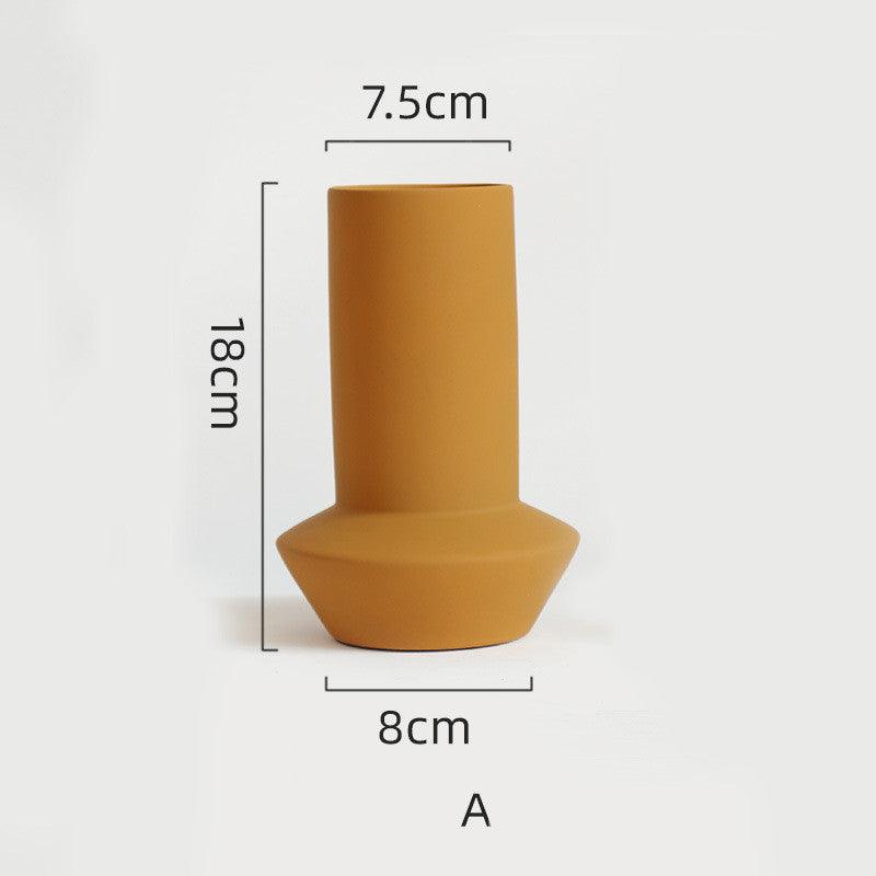 Morandi Color Nordic Style Creative Ceramic Dry Flower Vase Living Room Flower - Pacisia