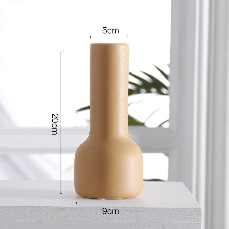 Morandi Color Nordic Style Creative Ceramic Dry Flower Vase Living Room Flower - Pacisia
