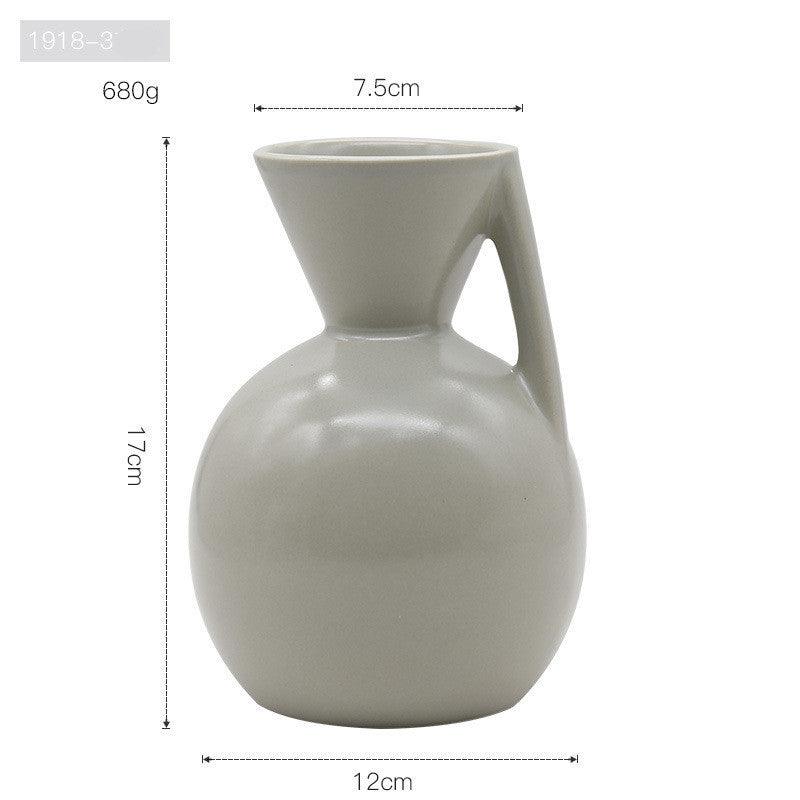 Morandi Color Nordic Style Creative Ceramic Dry Flower Vase Living Room Flower - Pacisia