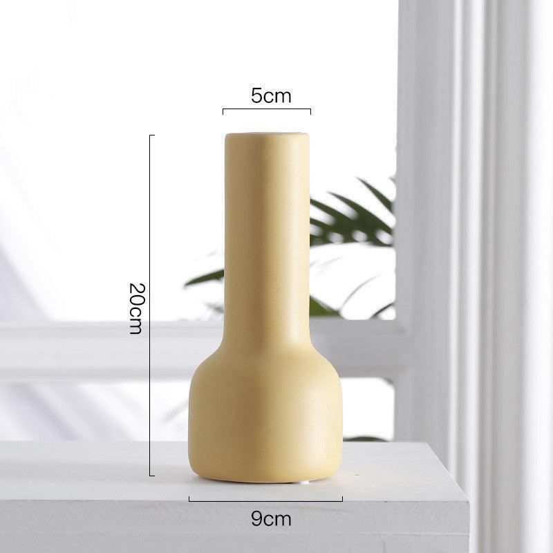Morandi Color Nordic Style Creative Ceramic Dry Flower Vase Living Room Flower - Pacisia