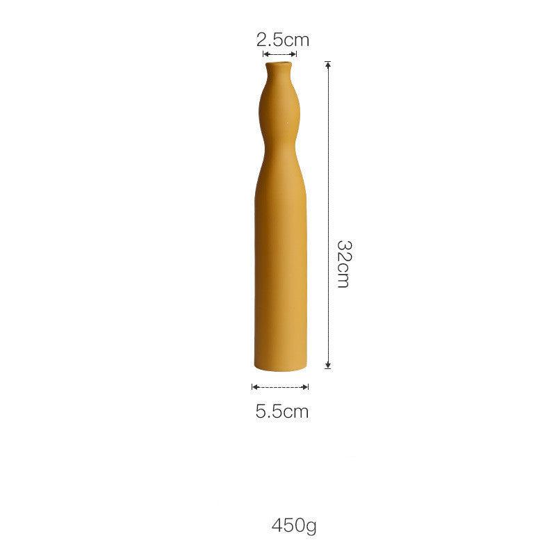 Morandi Color Nordic Style Creative Ceramic Dry Flower Vase Living Room Flower - Pacisia