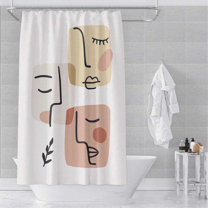 Morandi Shower Curtain Abstract Art Bathroom Bathroom - Pacisia