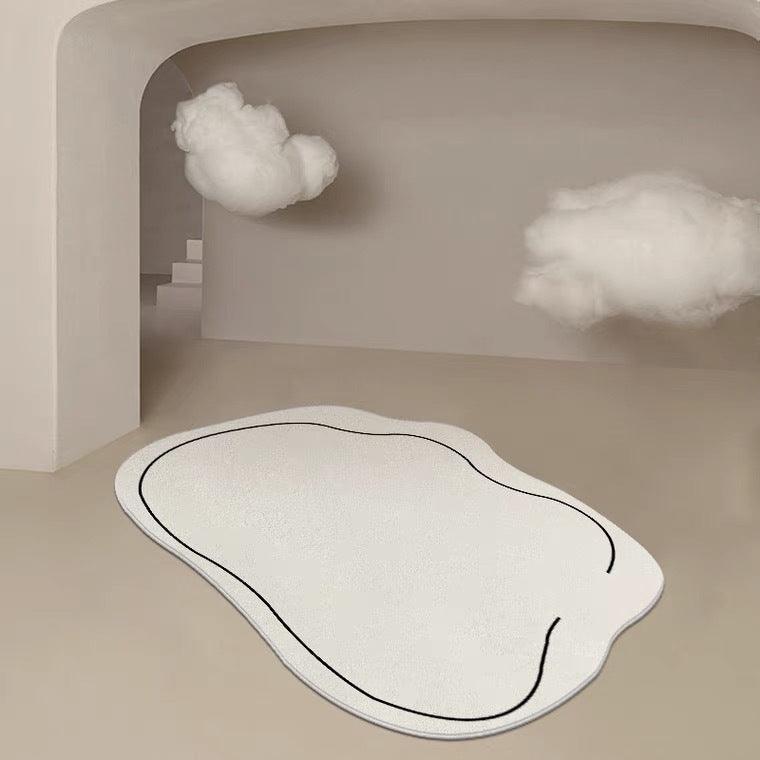 New Style Cloud White Round Irregular Shaped Carpet - Pacisia