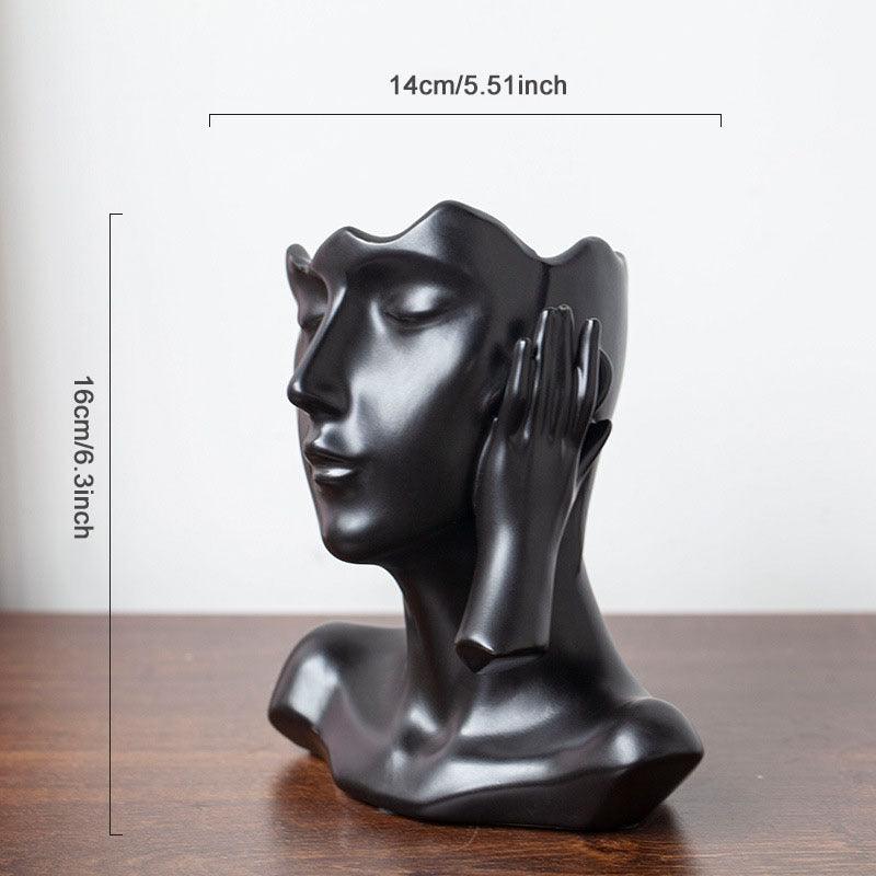 Nordic Ceramic Human Head Abstract Bust Vase - Pacisia
