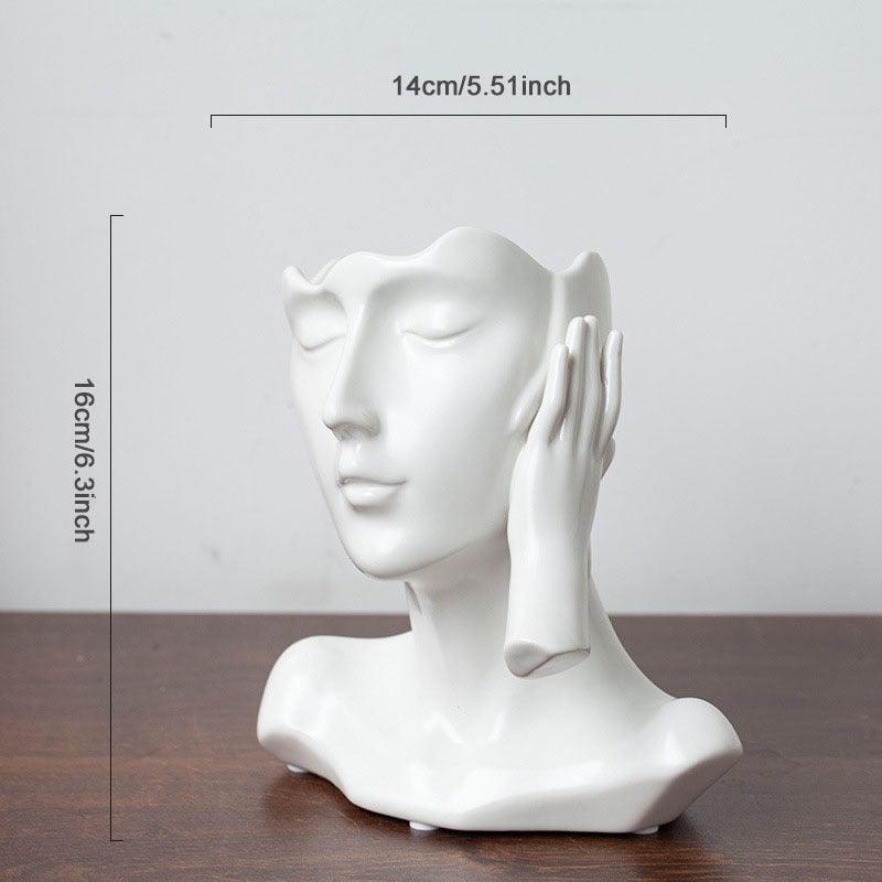 Nordic Ceramic Human Head Abstract Bust Vase - Pacisia