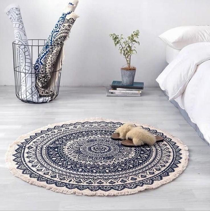 Nordic Cotton And Linen Round Carpet Retro Decoration - Pacisia