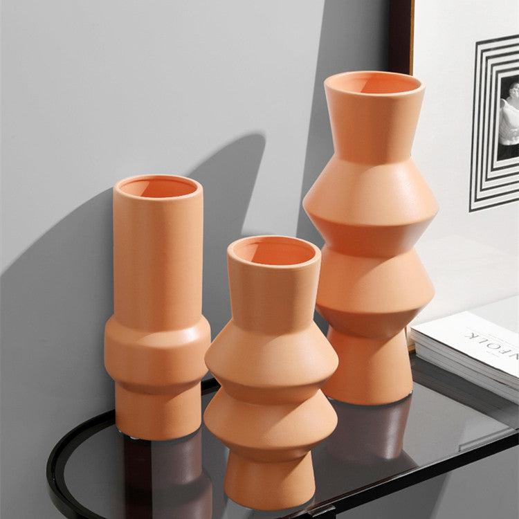 Nordic Creative Simple Morandi Color Ceramic Vase Ornament - Pacisia