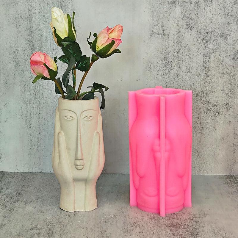 Nordic Ins Abstract Art Face Vase Silicone Mold - Pacisia