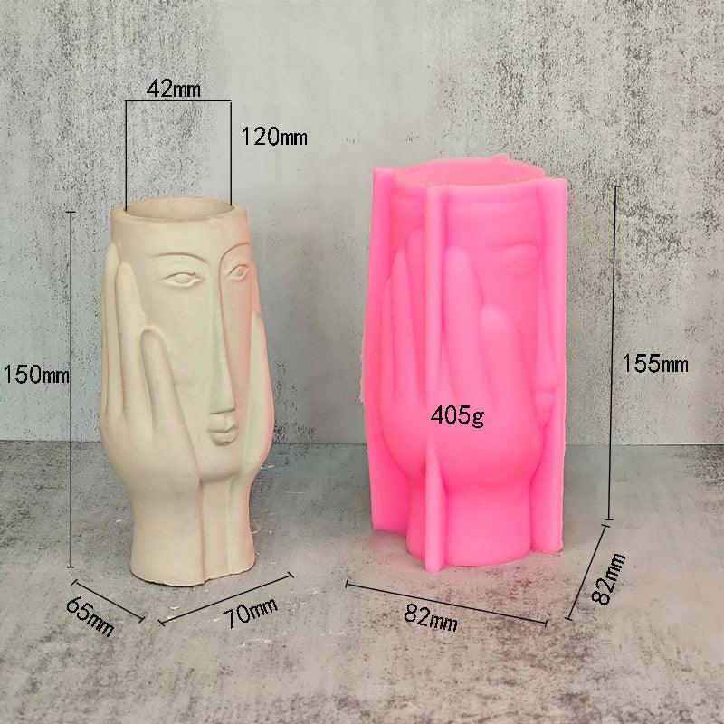 Nordic Ins Abstract Art Face Vase Silicone Mold - Pacisia