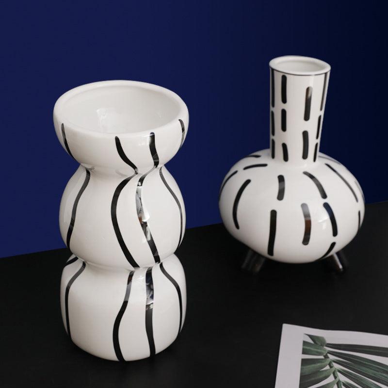 Nordic Minimalist Creative Hand-painted Vase Ceramics - Pacisia
