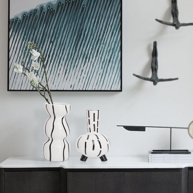 Nordic Minimalist Creative Hand-painted Vase Ceramics - Pacisia
